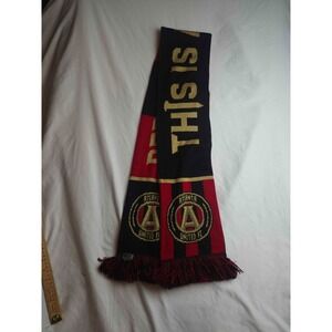 Ruffneck Scarves Soccer Scarf Black Red Gold Acrylic Atlanta United FC Fans